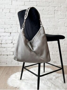 Calvin Klein Gray Pebbled Hobo Bag